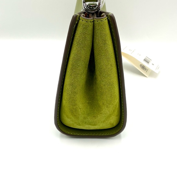 Tory Burch Mini Eleanor Leather Suede Matcha Green Satchel #522 - Picture 3 of 5